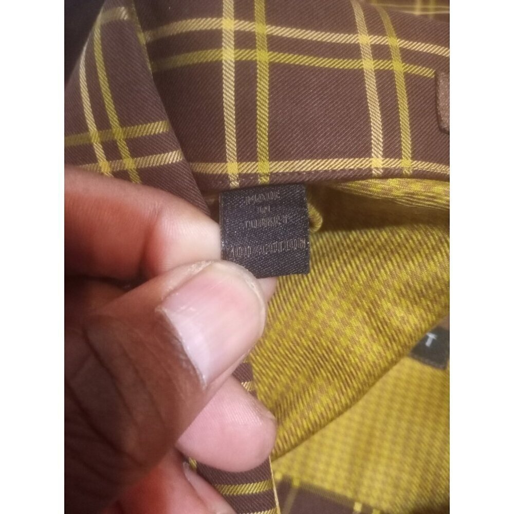 NWT Robert Talbott Brown Yellow Plaid Button Shirt Size 2XL 100% Cotton NEW - Picture 10 of 13